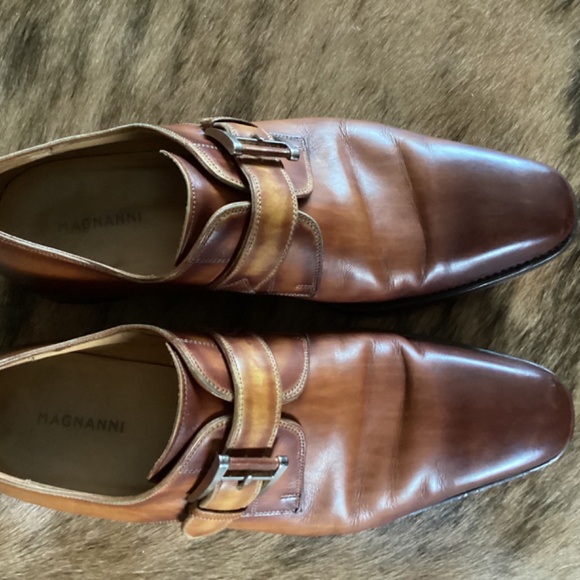 MAGNANNI Marco II Monk Fine Leather Loafers Made In Spain - Picture 7 of 12
